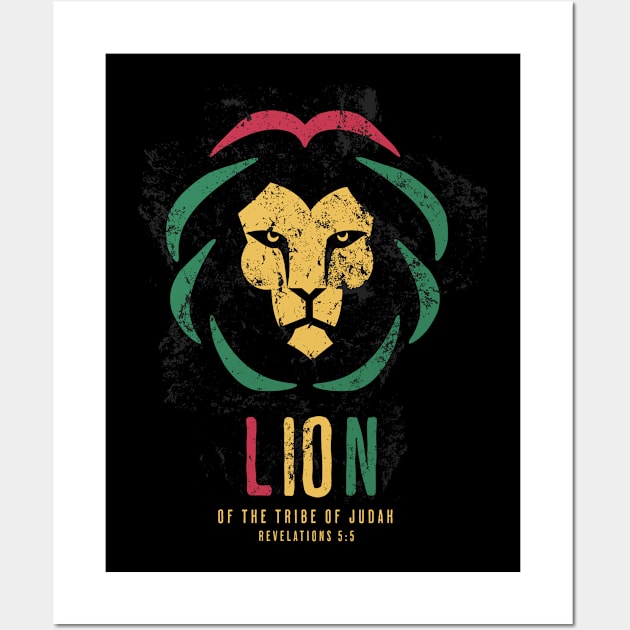 Lion of the Tribe of Judah - Revelations 5:5 - Bible Verse Wall Art by DaysMoon